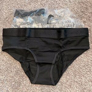 Victoria’s Secret Logo Cotton Hiphugger Panty Black